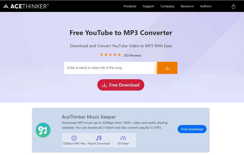convert your youtube video in mp3 with acethinker