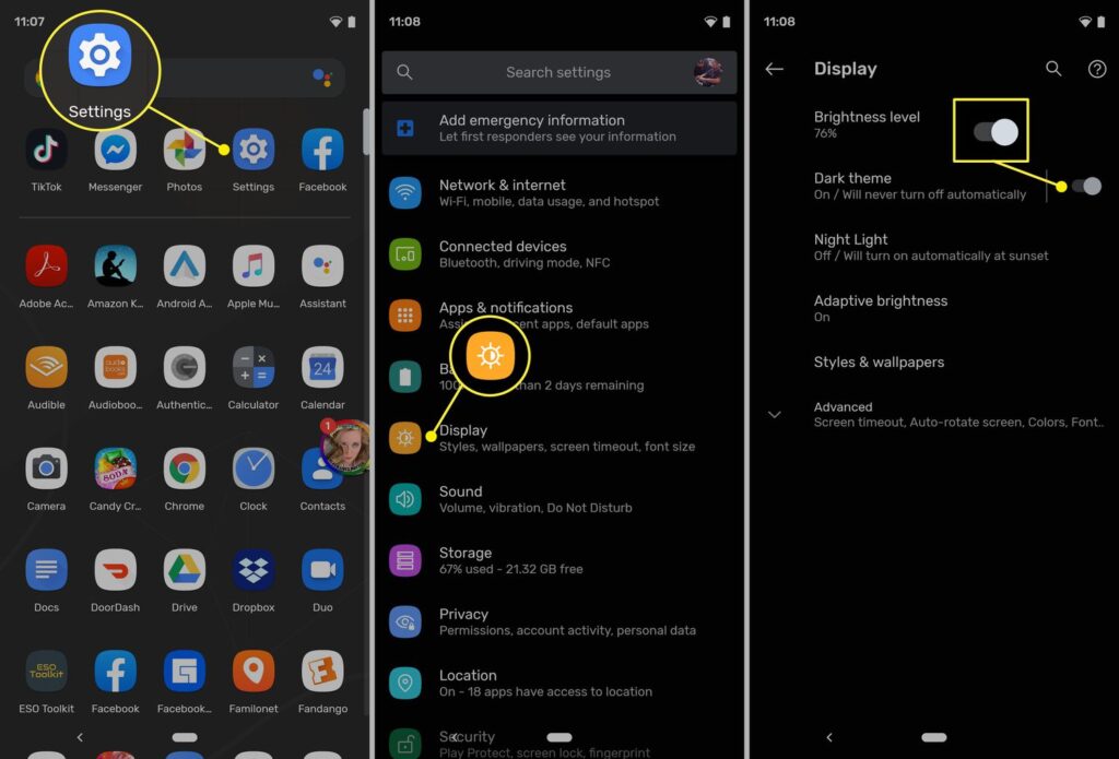 dark mode in android